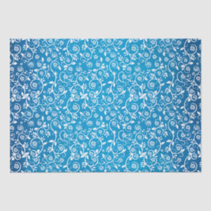 Papel De Seda Belo Padrão Geométrico Azul