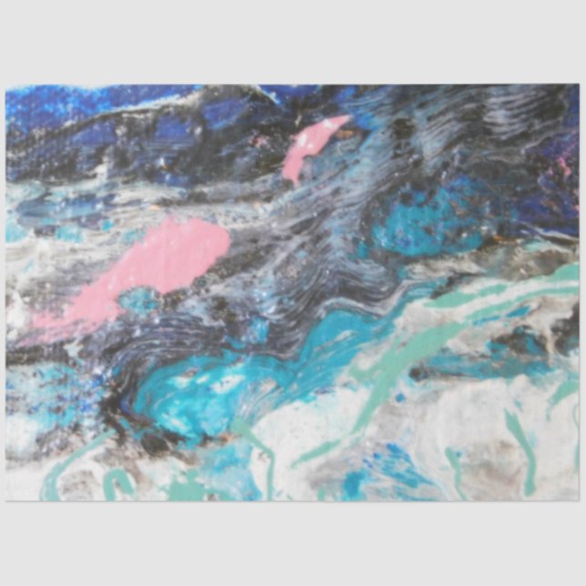 Papel De Seda Belo plástico de presente de água abstrato com águ (Frente )