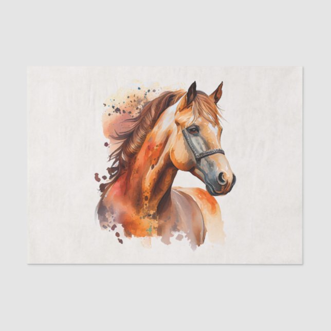 Papel De Seda Belo Retrato de Cavalo de Sorrel (Frente )