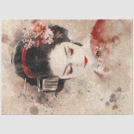 Papel De Seda Belo retrato Geisha