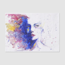 Papel De Seda Belo retrato pintura de Abstrato feminino