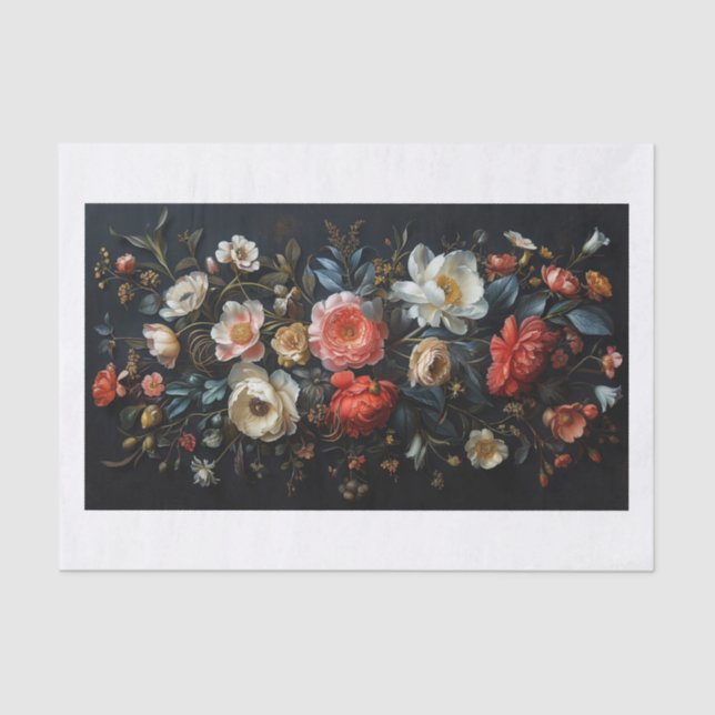 Papel De Seda Belos Flores20 (Frente )