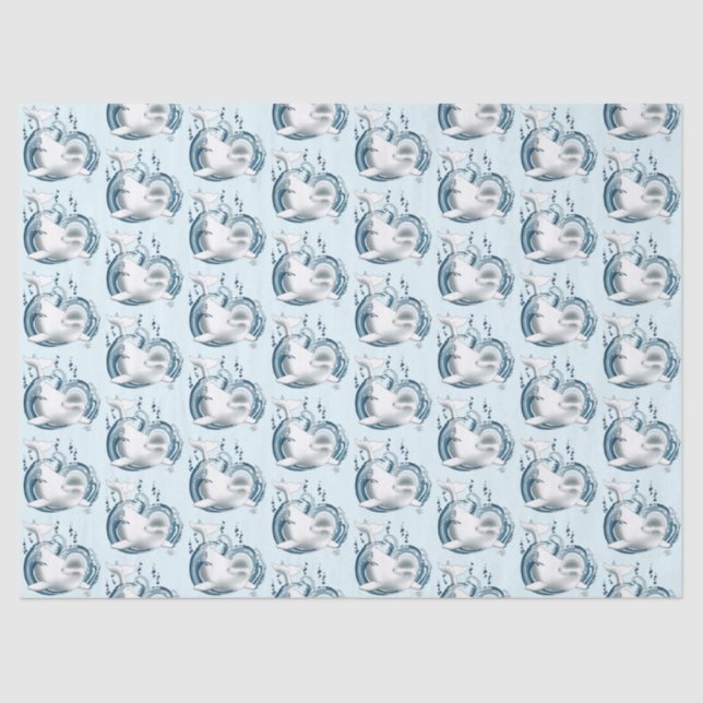 Papel De Seda Beluga Whale Blue (Frente )