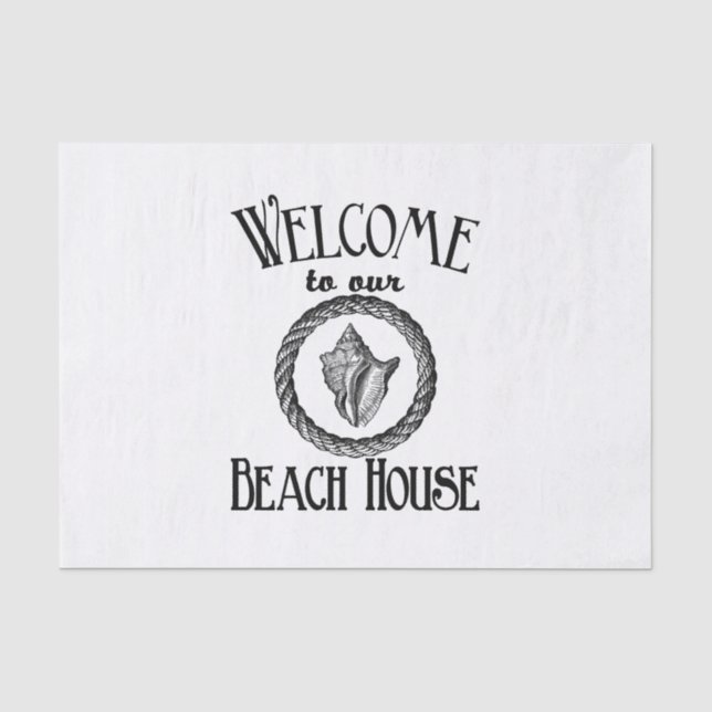 Papel De Seda Bem-vinda casa de praia vintage tecido de festas d (Frente )