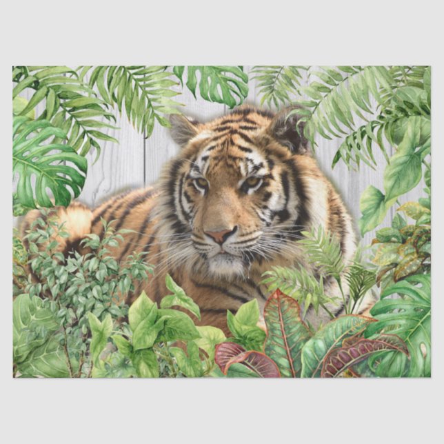 Papel De Seda Bengal Tiger - Desnupage Tropical Palm (Frente )