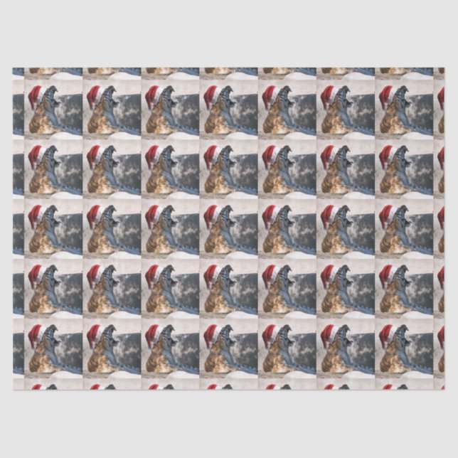 Papel De Seda Bengal Tiger Santa Claus (Frente )