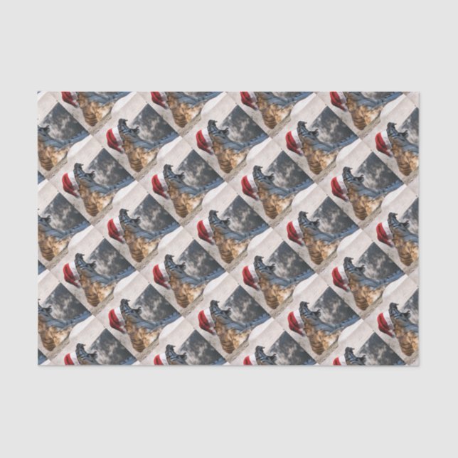 Papel De Seda Bengal Tiger vestindo um Papai Noel no Natal (Frente )