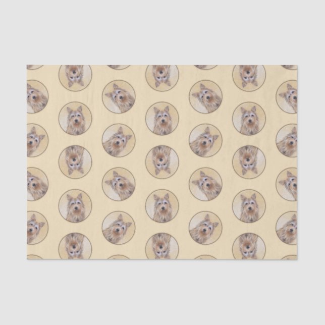 Papel De Seda Berger Picard Shepherd Dark Fawn Pintura de Cão (Frente )