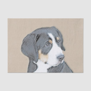Papel De Seda Bernese Mountain Dog Puppy Painting - Arte Origina