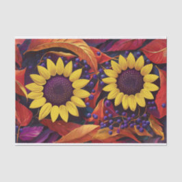 Papel De Seda Berries girassol e púrpura, Jardim do outono