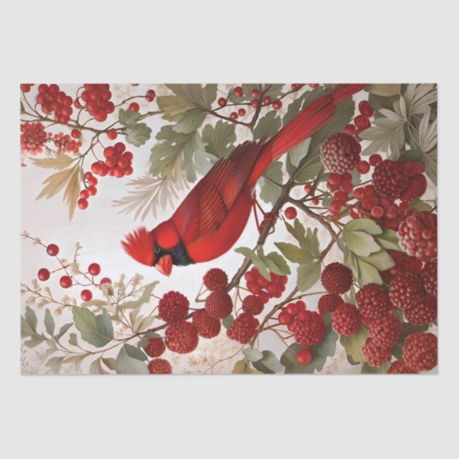 Papel De Seda Berries Vermelho norte Cardinal (Frente )