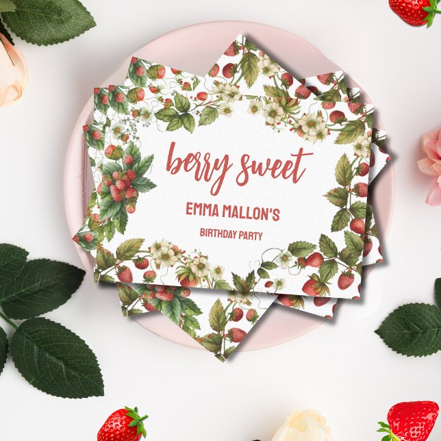 Papel De Seda Berry de primeiro aniversario de morango Primeiro (Criador carregado)