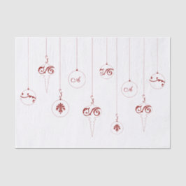 Papel De Seda Berry Red Monograma Bauble Ornament Natal