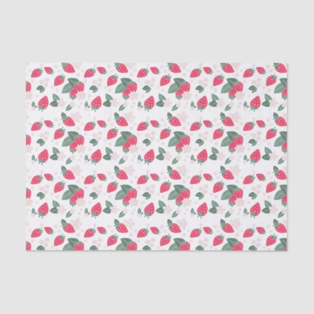 Papel De Seda Berry Sweet Strawberry Pattern (Frente )