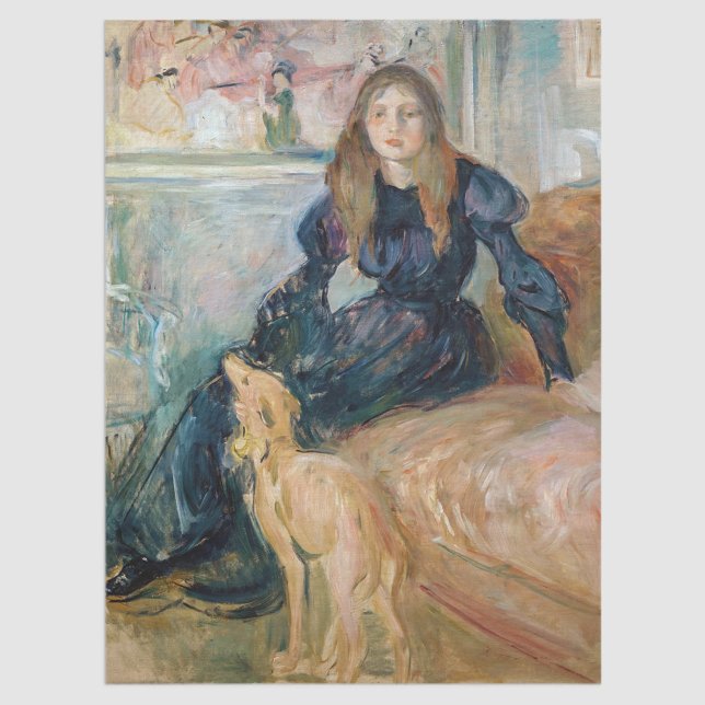 Papel De Seda Berthe Morisot - Julie e o seu Greyhound Laerte (Criador carregado)