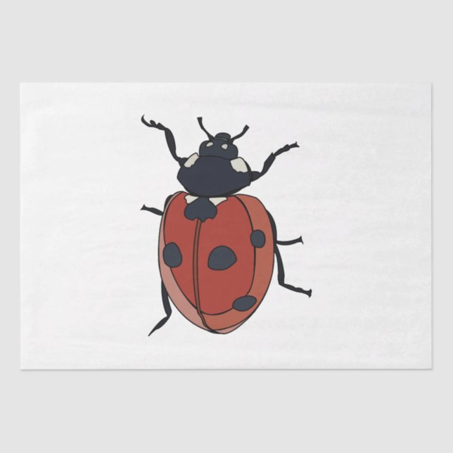 Papel De Seda Besouros Insetam Besouros Ladybug (Frente )