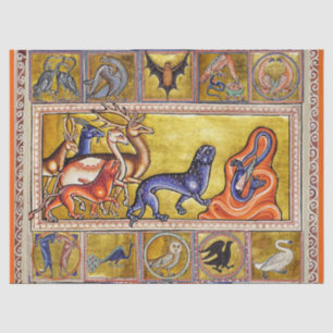 PAPEL DE SEDA BESTIÁRIO MÉDIO,DERES,CAPA,PAINEL DE CAMEL,DRAGÃO