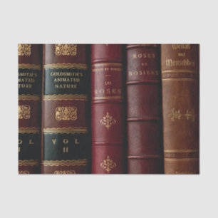 Papel De Seda Biblioteca Antiga Folha Escura de Folhas de Couro