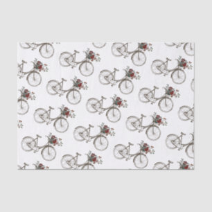 Papel De Seda Bicicleta Antiga com Cesto de Flores