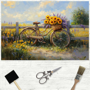Papel De Seda Bicicleta de Vintage com Descamação de Arte de Flo