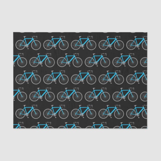 Papel De Seda Bicicleta Turquesa a Preto (Frente )