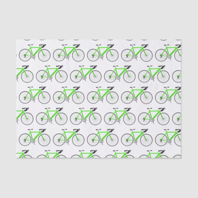 Papel De Seda Bicicleta Verde sobre o Livro Branco (Frente )