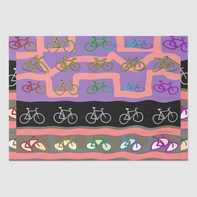 Papel De Seda Bicicletas Multicolores (Frente )