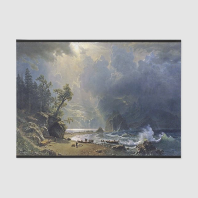 Papel De Seda Bierstadt Puget Sound Coast Painting (Frente )