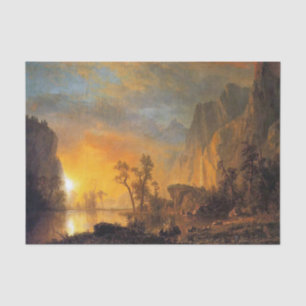 Papel De Seda Bierstadt Sunset na Pintura das Rochosas