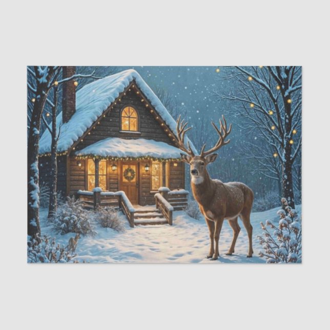 Papel De Seda  Big Buck's Snowy Christmas Visit (Frente )