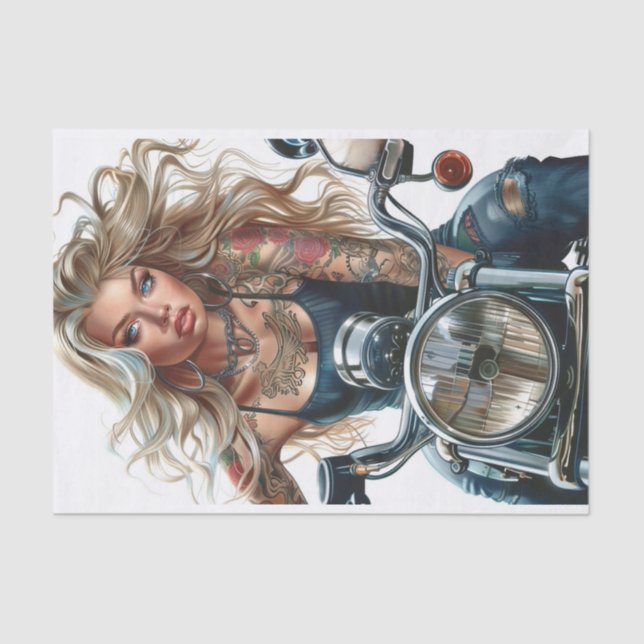 Papel De Seda Biker Babe15 (Frente )