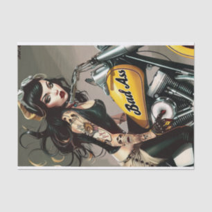Papel De Seda Biker Babe2 com defeito na edição óssea