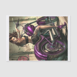 Papel De Seda Biker Babe4 com defeito na edição óssea