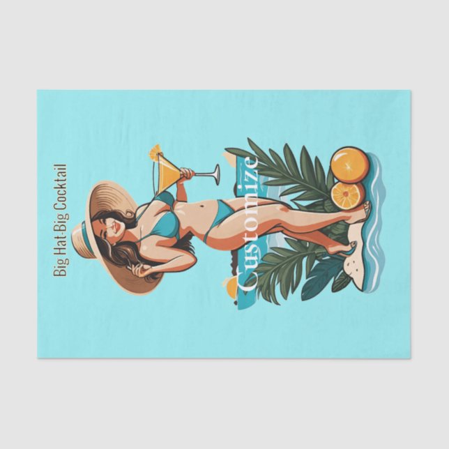 Papel De Seda Bikini Babe Big Hat - Grande Coquetel Thunder_Cove (Frente )