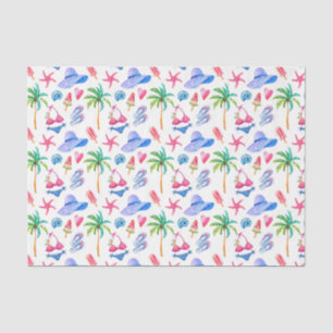 Papel De Seda Bikini de Verão, Chinelos, Palmeiras