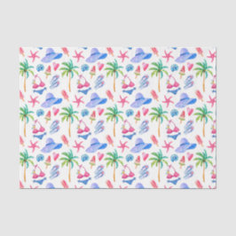 Papel De Seda Biquíni de Verão Divertido, Chinelos, Palmeiras