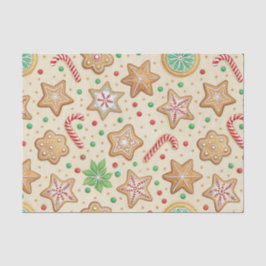 PAPEL DE SEDA BISCOITO DE GENGIBRE DE NATAL E BENGALAS DE DOCE