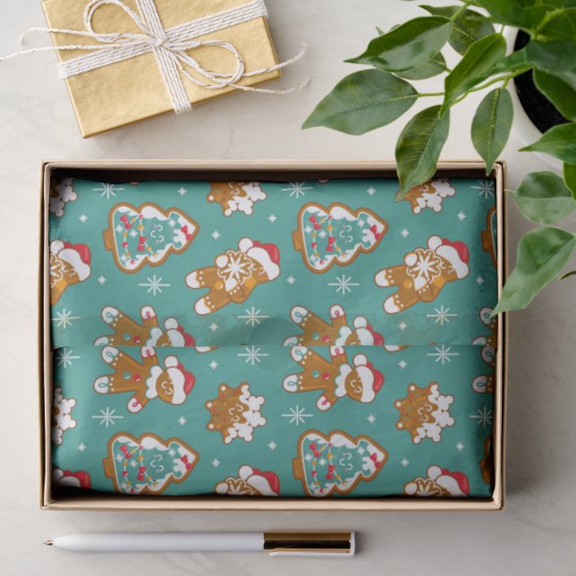 Papel De Seda Biscoitos de Gengibre de Natal (Presente)