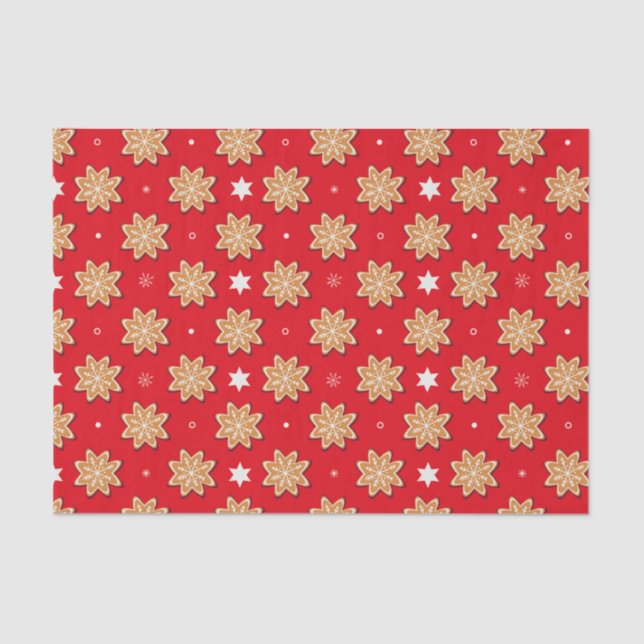 Papel De Seda Biscoitos de pão-de-neve com floco de neve de Nata (Frente )