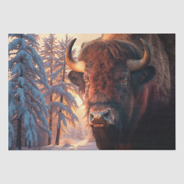 Papel De Seda Bison Native American Buffalo (Frente )