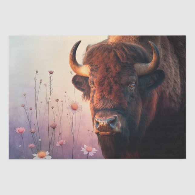 Papel De Seda Bison Native American Buffalo (Frente )