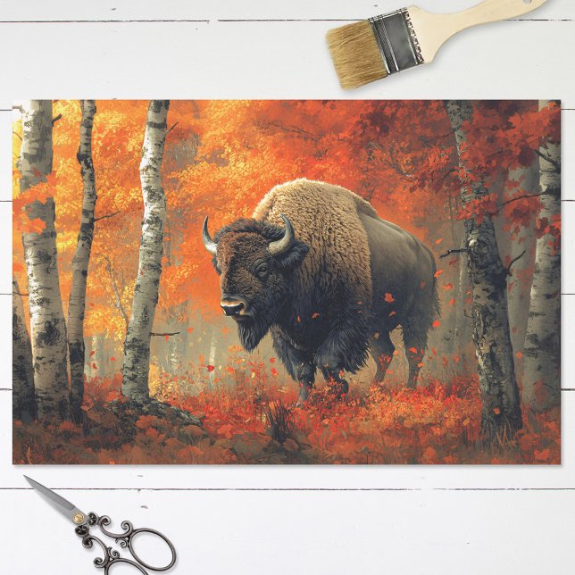 Papel De Seda Bison no Outono Trabalho de arte (Criador carregado)