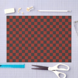 Papel De Seda Black and Deep red checkerboard pattern