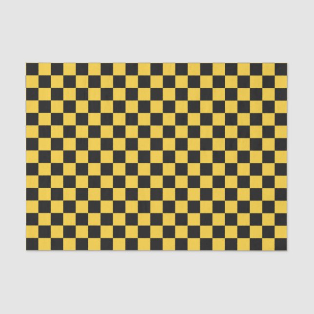 Papel De Seda Black and gold checkerboard pattern (Frente )