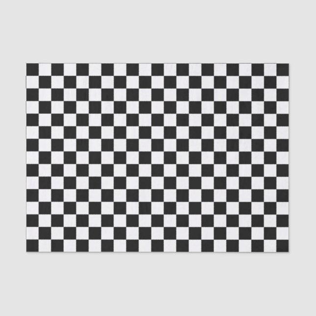 Papel De Seda Black and white checkerboard pattern  (Frente )
