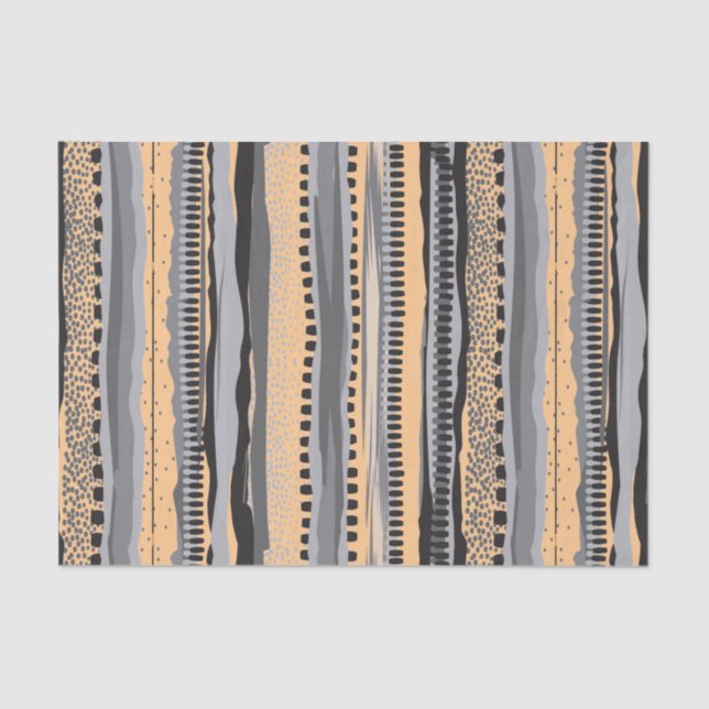 Papel De Seda Black and yellow tribal geometric shapes pattern (Frente )