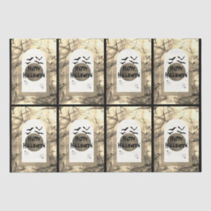 Papel De Seda Black Bats Spooky Patterno Assustador Feliz Hallow