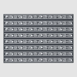 Papel De Seda Black Bone Inlay Floral Border Decoupage Paper