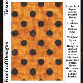 Papel De Seda Black Dots on Orange Repeat Design DW2 Decoupage