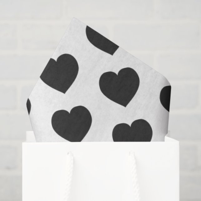 Papel De Seda Black Heart Love Notes Grief (Sacola de presentes)